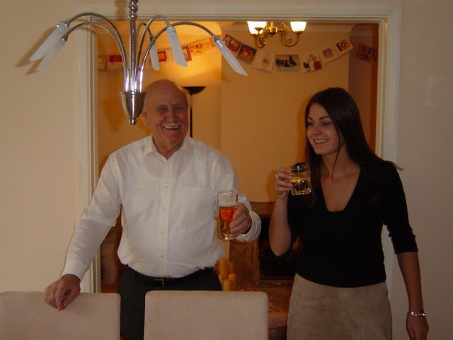 Having a beer with Grandad - Christmas 2003