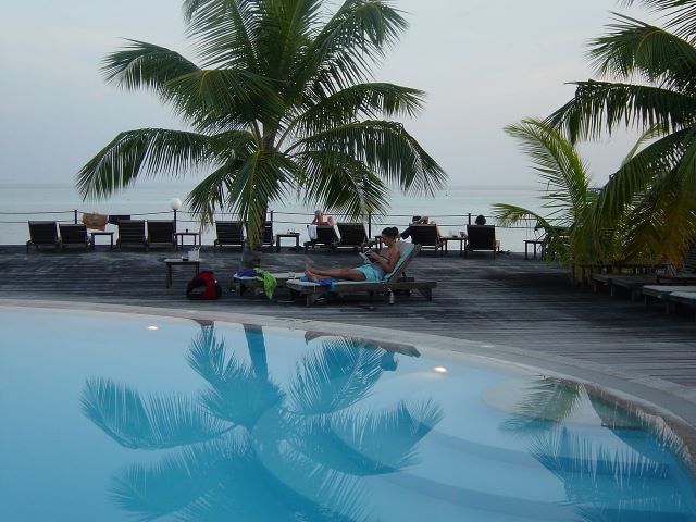 Reflecting on a good day - Maldives 2003